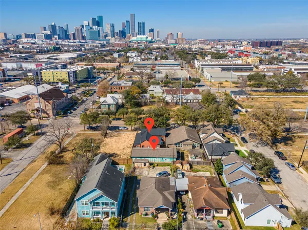 an aerial view of a city