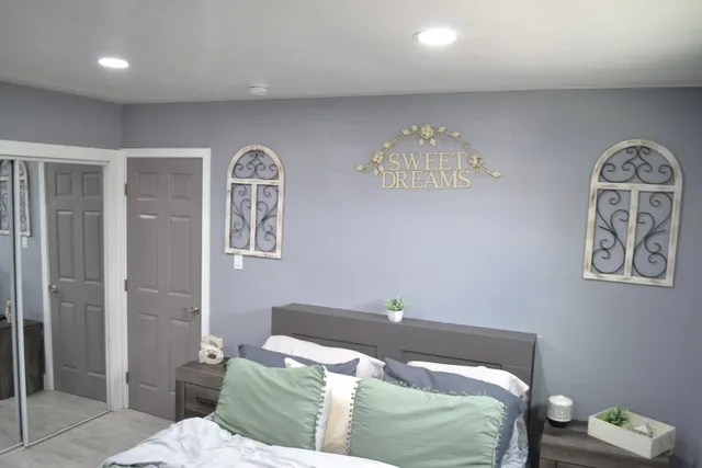 a bathroom with a sink and mirror