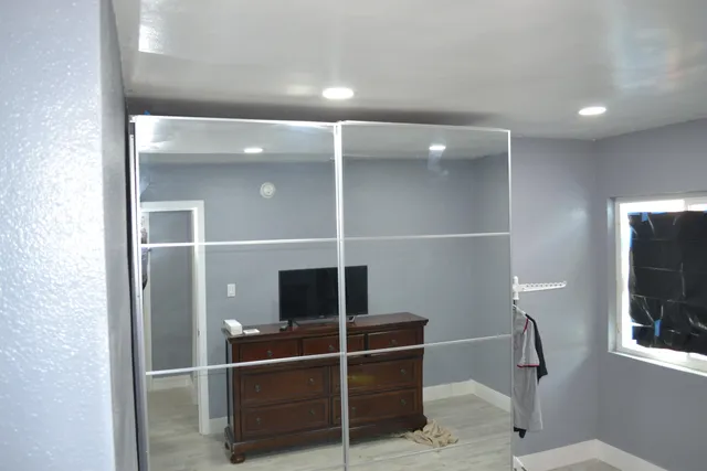 a bathroom with a shower