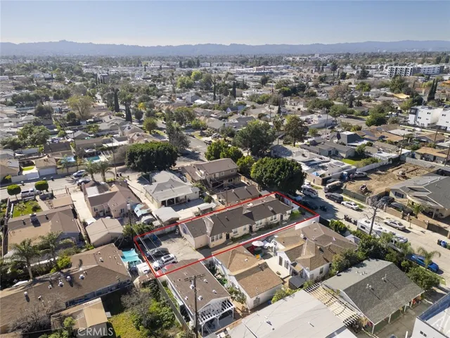 an aerial view of a city