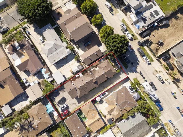an aerial view of a city with lots of residential buildings