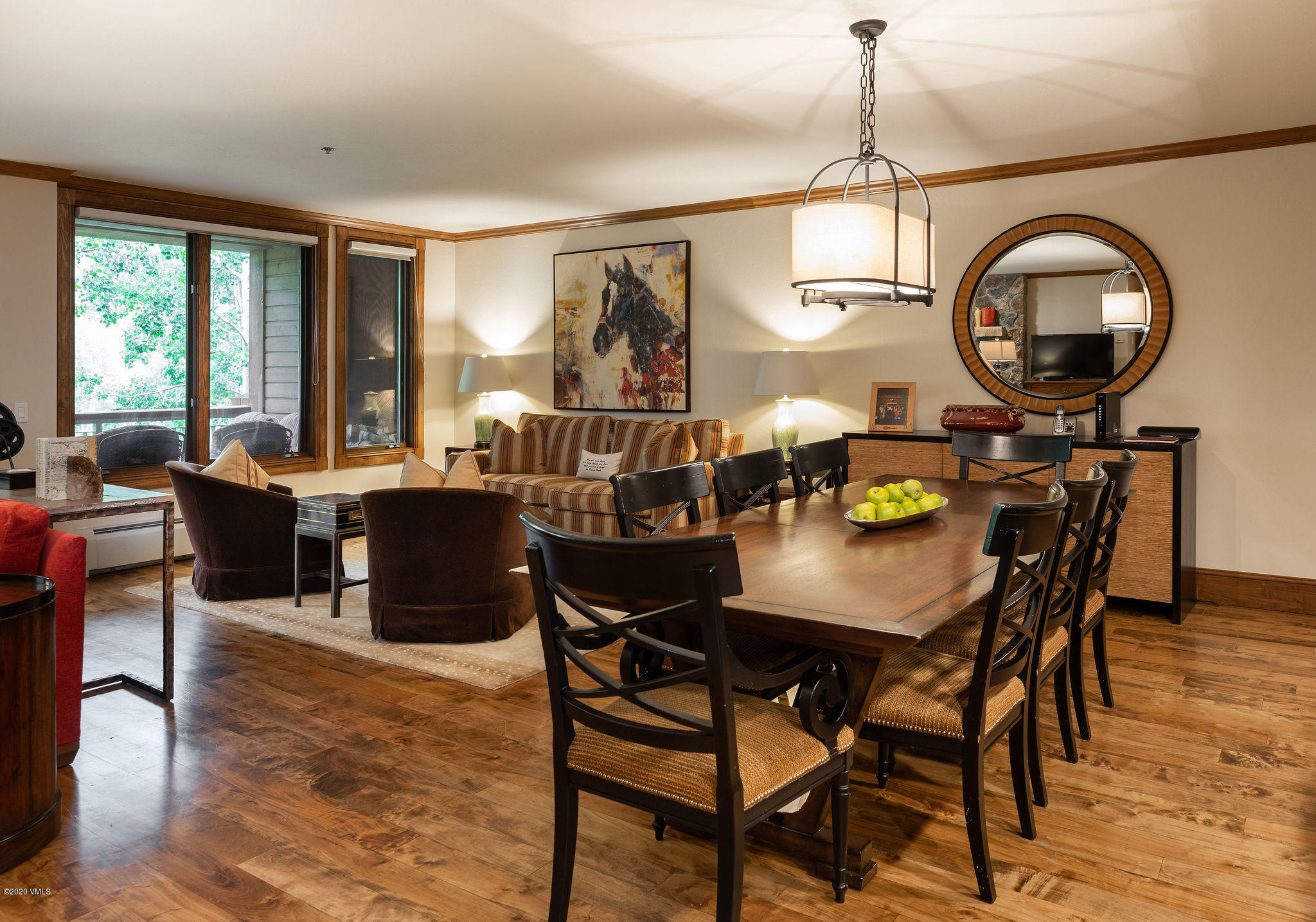 62 Highlands Lane, Unit R602 Beaver Creek, CO 81620 - Photo 5 of 30 a view of a dining room with furniture window and wooden floor