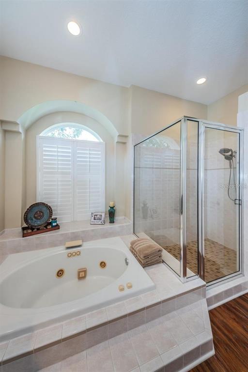 1203 Hagen Drive Trinity, FL 34655 - Photo 17 of 21 a bathroom with a sink a large mirror and a bathtub