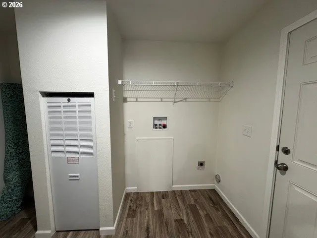 a view of small space with racks on the wall