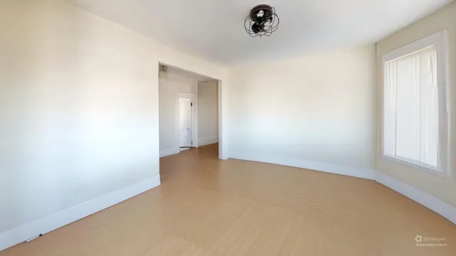 an empty room with a window