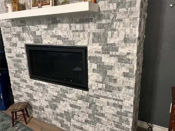 a closeup of a fireplace