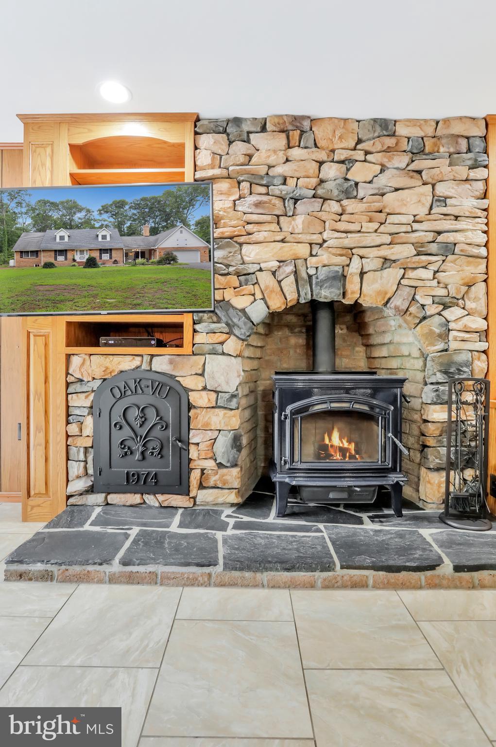 9611 Shimpstown Road Mercersburg, PA 17236 - Photo 39 of 147 BEAUTIFUL Stone Woodstove Hearth; Enjoy the Beauty
