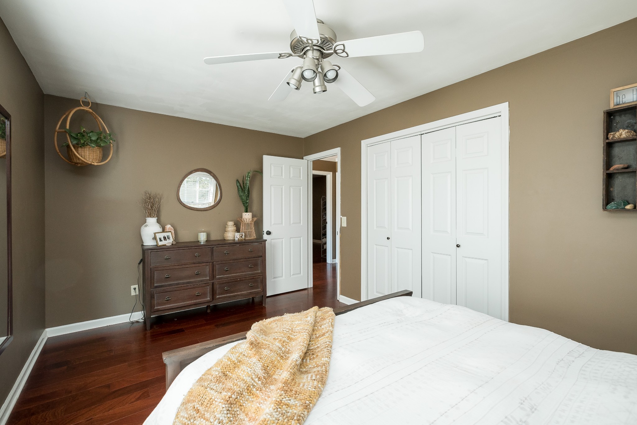 1715 South Walker Road Pleasant View, TN 37146 - Photo 26 of 42 a bedroom with a bed and a chandelier