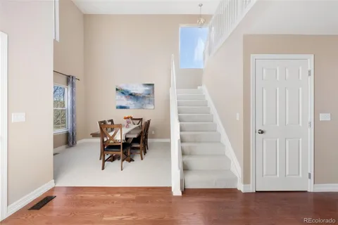 a view of entryway with livingroom and furniture
