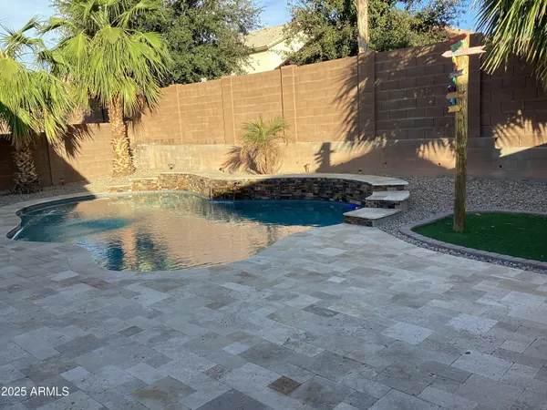 an empty room with a door