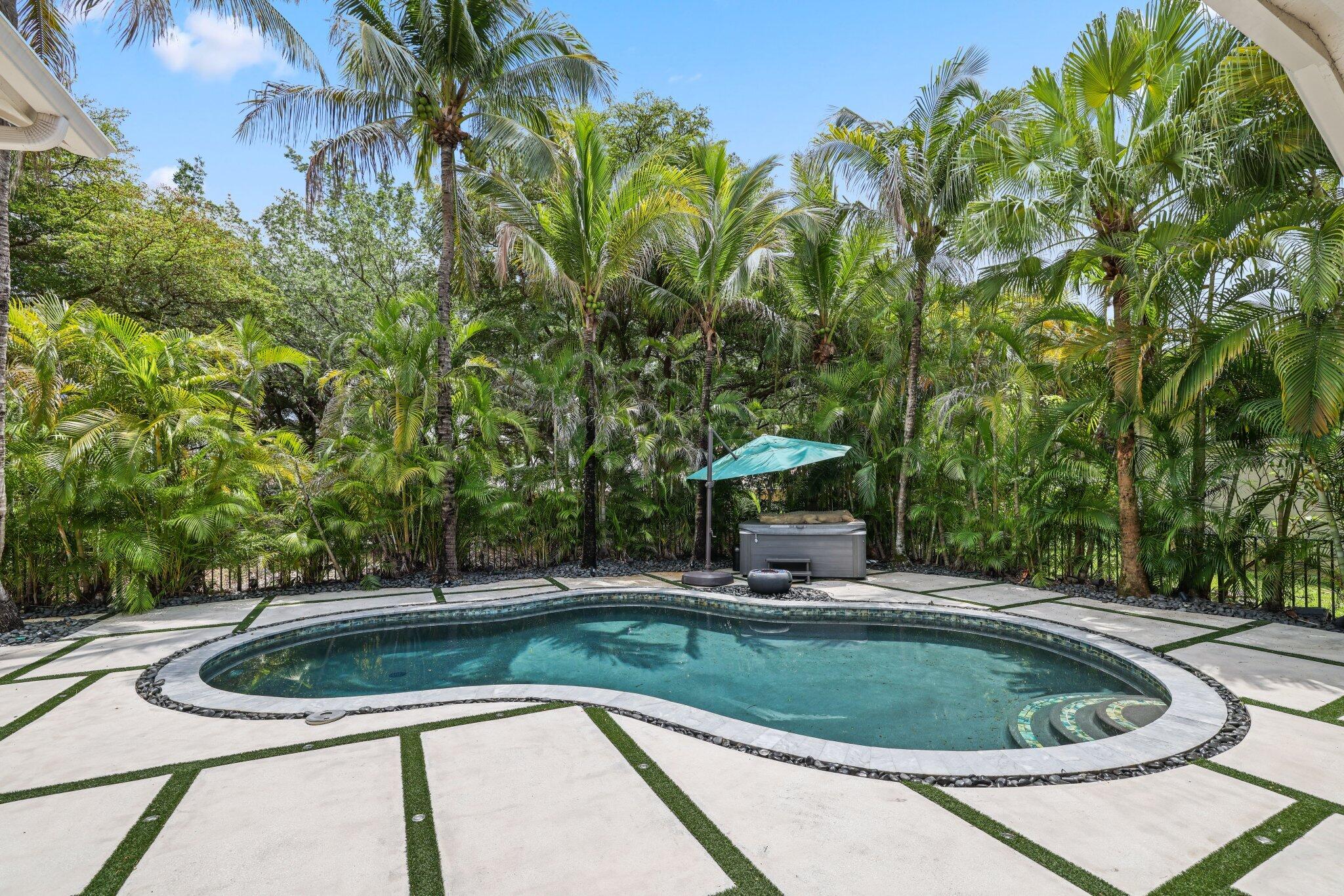 4265 Southwest 185th Avenue Miramar, FL 33029 - Photo 52 of 64 a view of a swimming pool with a yard