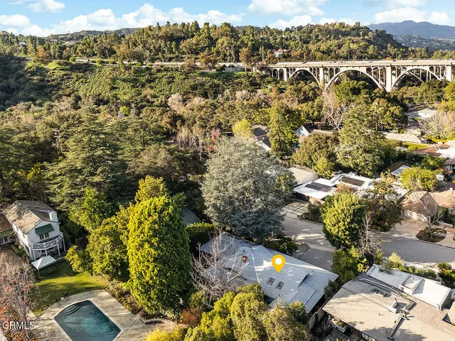 an aerial view of multiple house