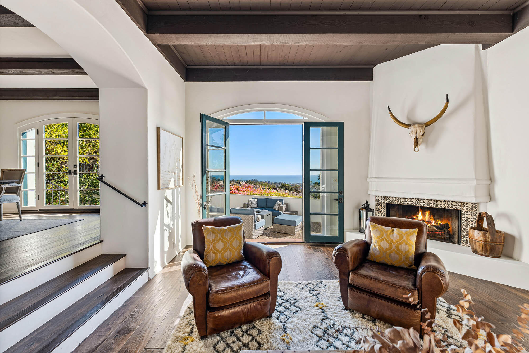 396 Las Alturas Road Santa Barbara, CA 93103 - Photo 18 of 70 a living room with furniture and a large window
