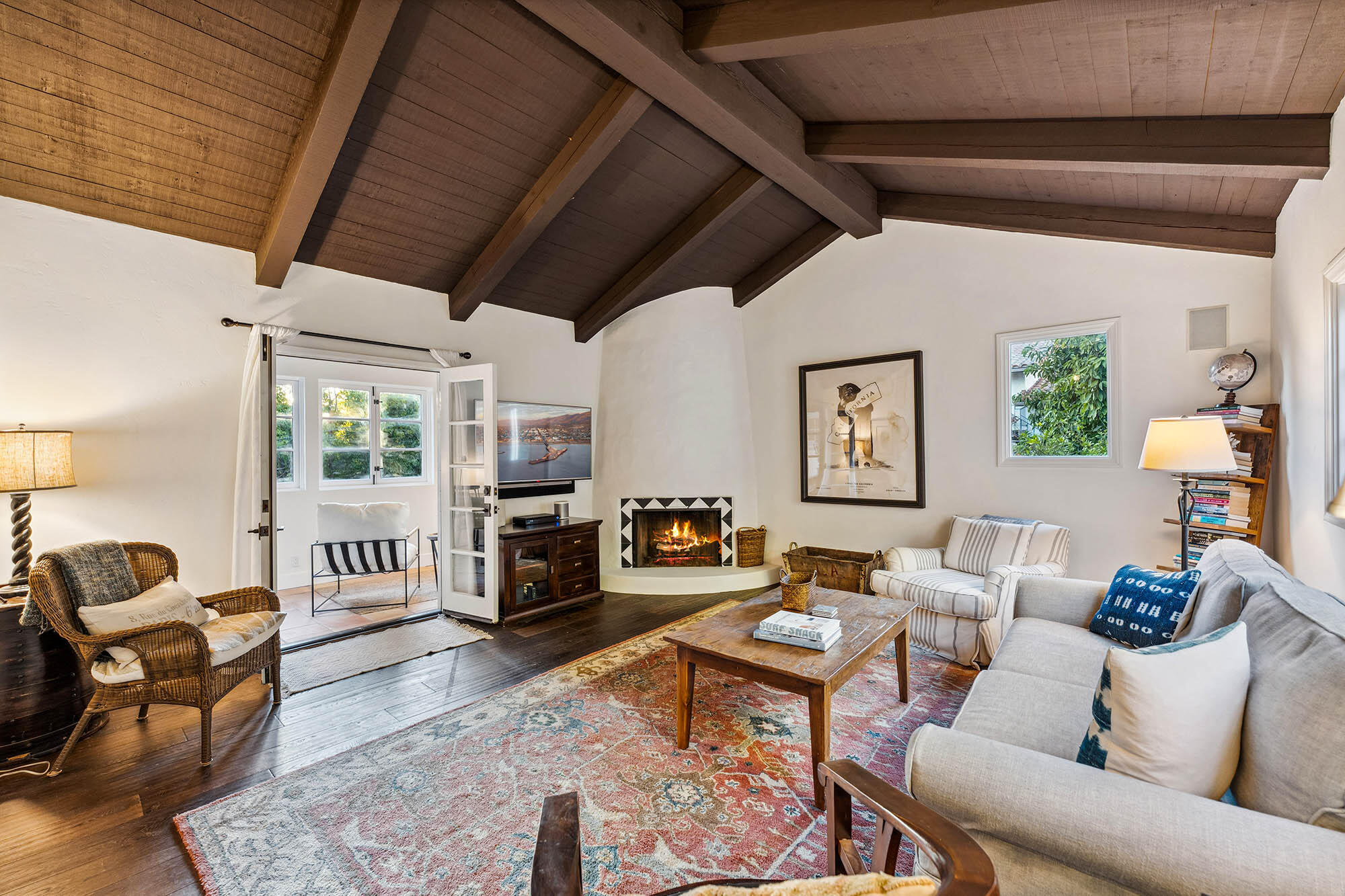 396 Las Alturas Road Santa Barbara, CA 93103 - Photo 30 of 70 a living room with furniture and a large window