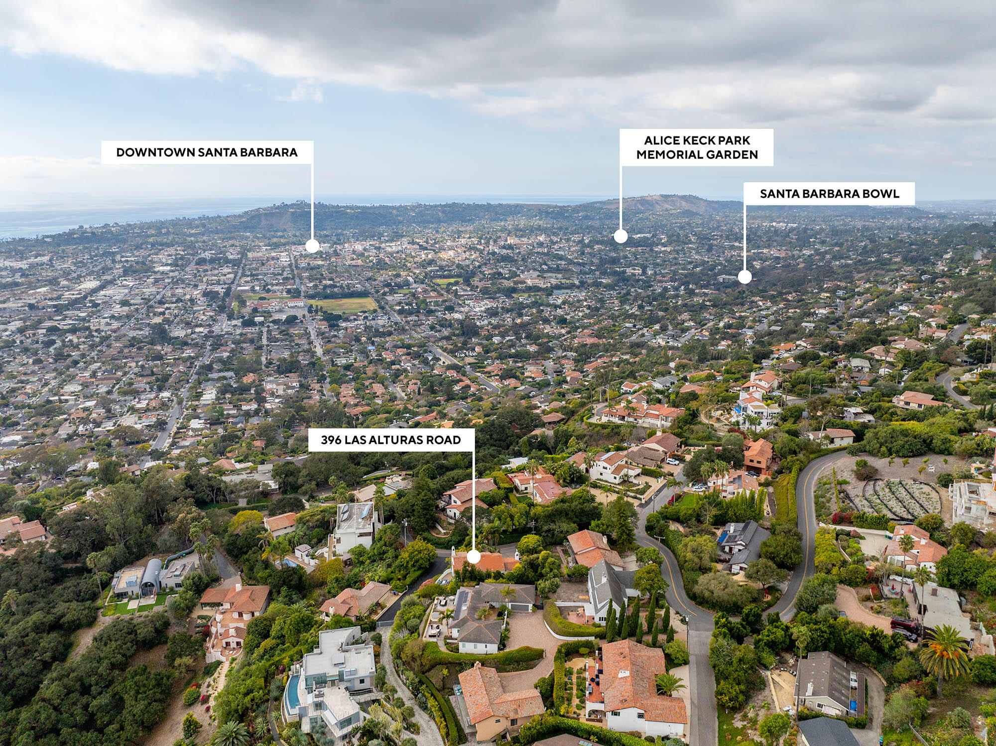 396 Las Alturas Road Santa Barbara, CA 93103 - Photo 46 of 70 a view of a city