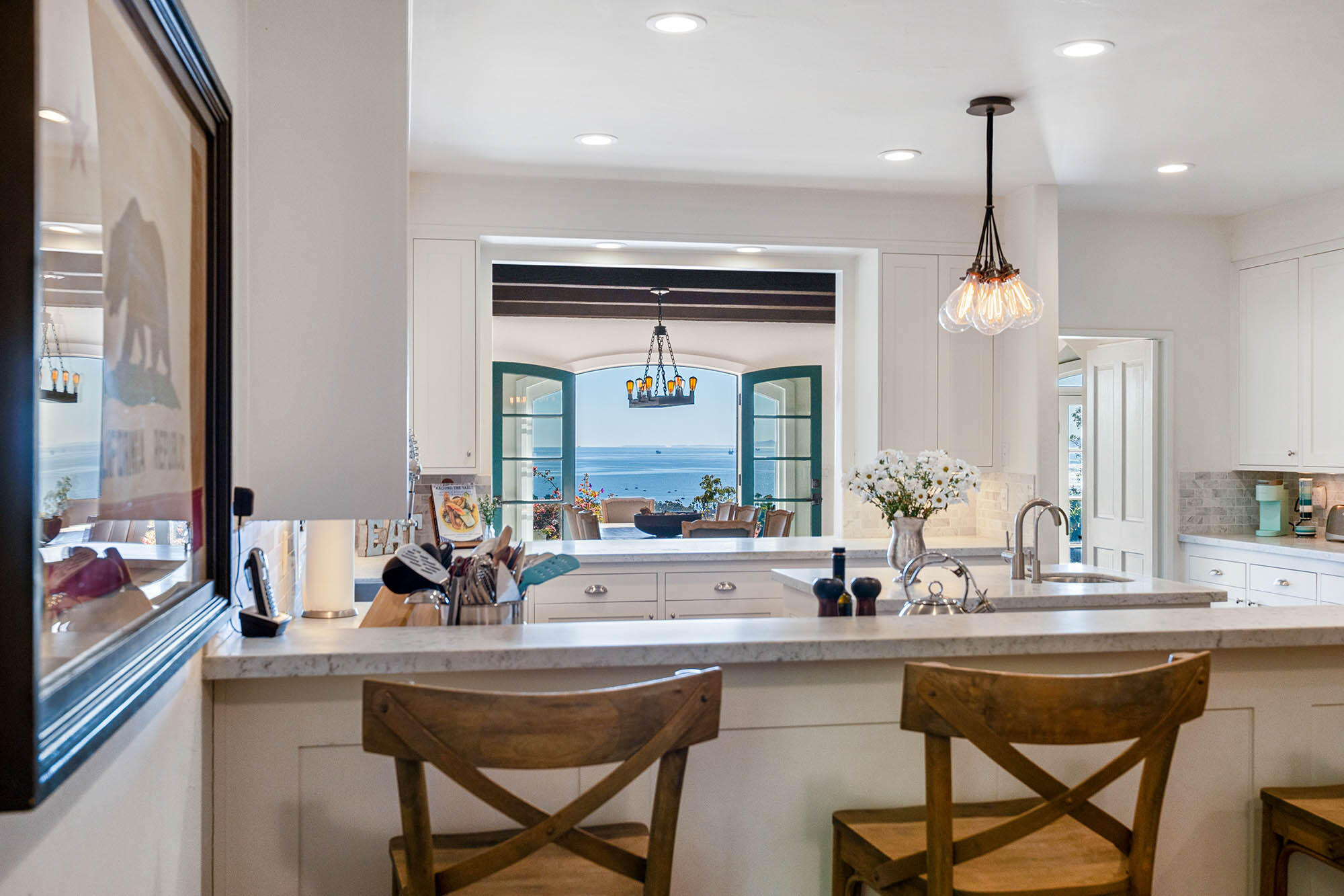 396 Las Alturas Road Santa Barbara, CA 93103 - Photo 5 of 70 a room with view of wooden furniture and a chandelier