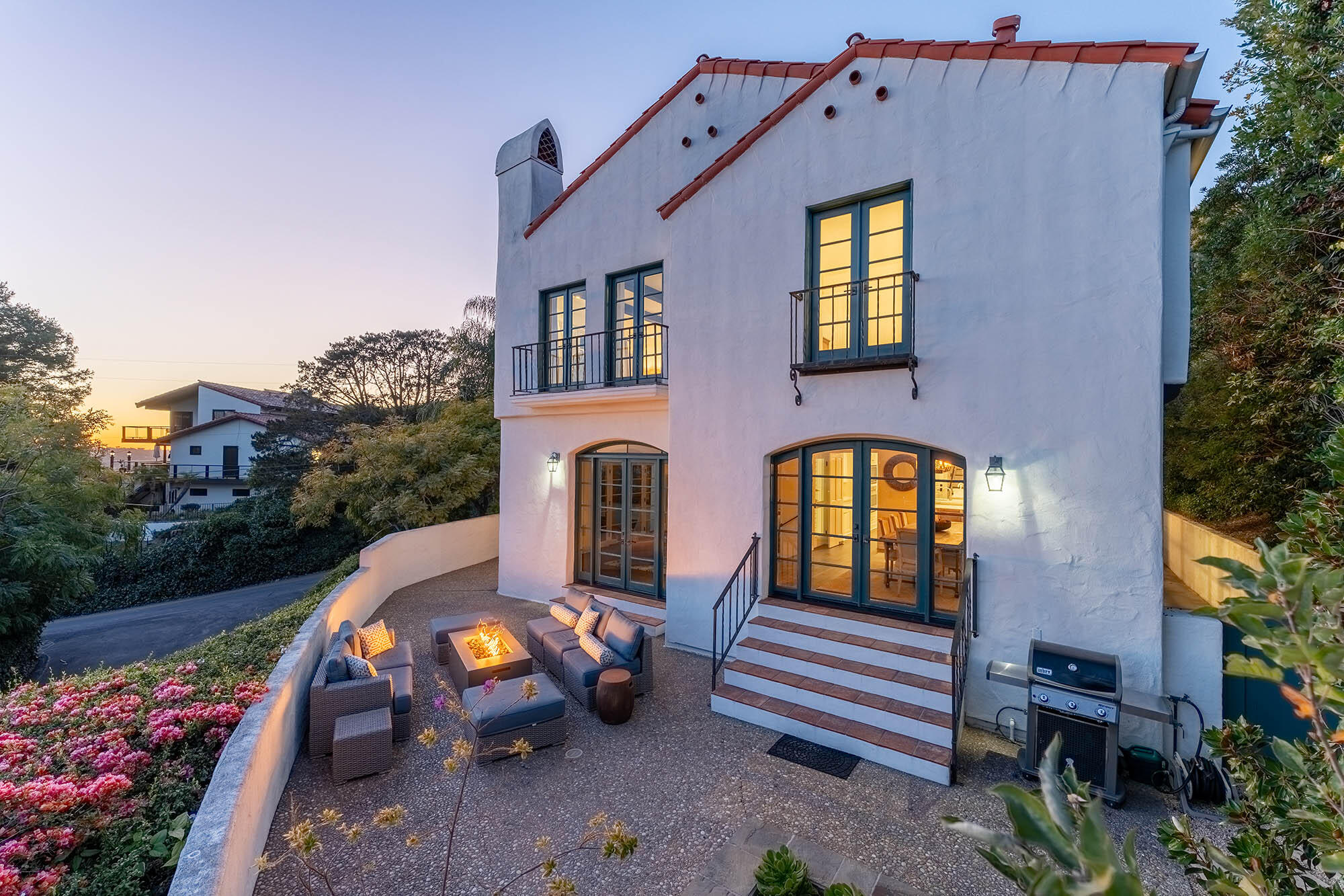 396 Las Alturas Road Santa Barbara, CA 93103 - Photo 54 of 70 a front view of a house with outdoor space