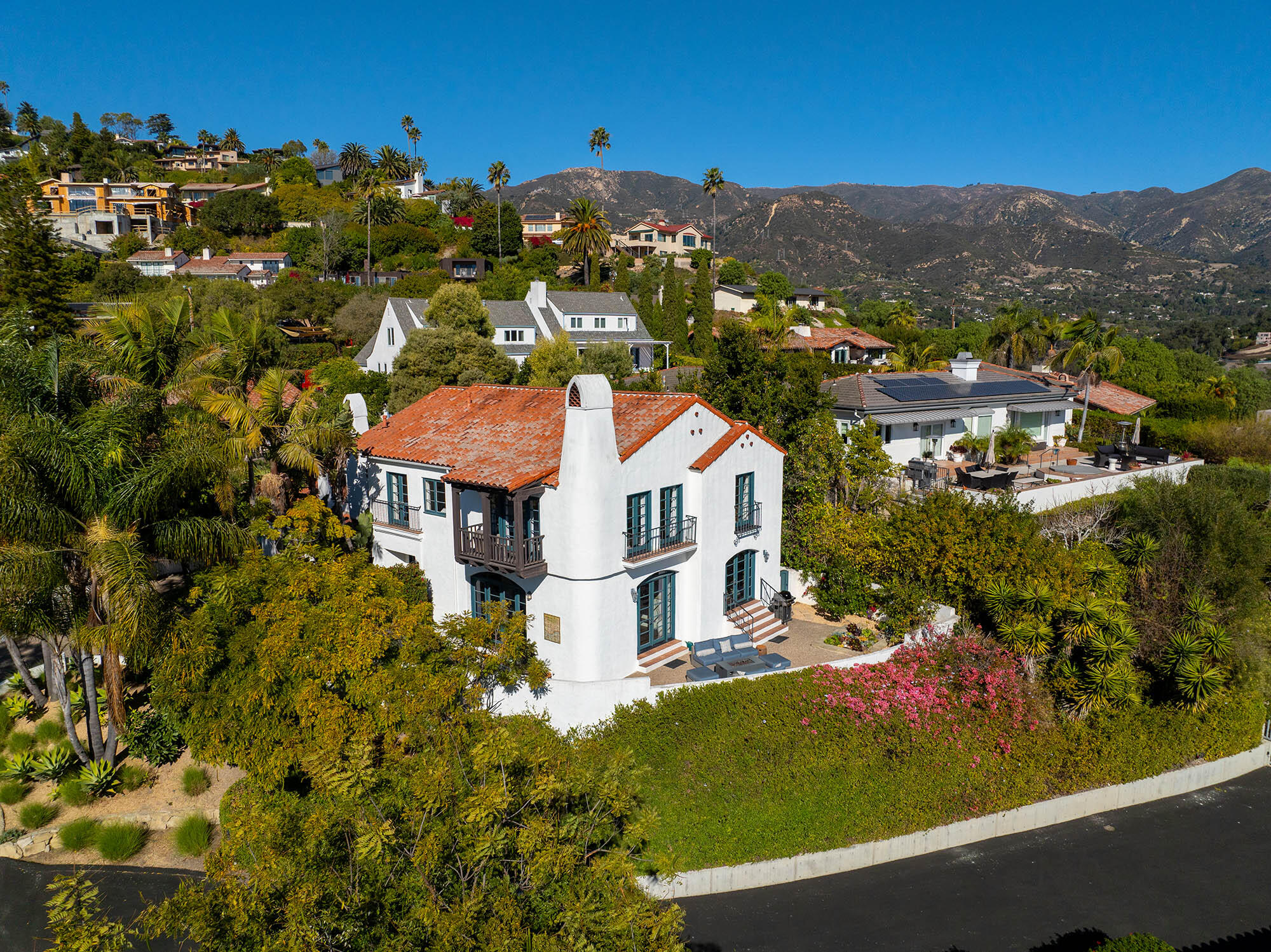 396 Las Alturas Road Santa Barbara, CA 93103 - Photo 60 of 70 an aerial view of residential houses with outdoor space and trees