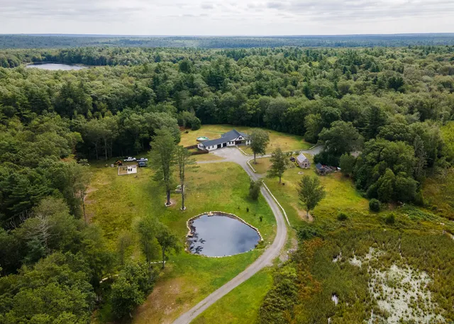 an aerial view of a house