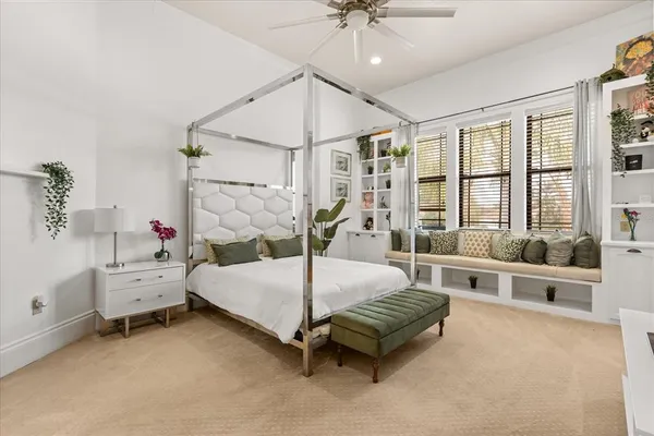 a bathroom with a sink vanity and a mirror