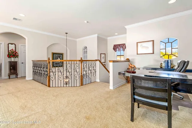 a spacious bathroom with a double vanity sink and a mirror