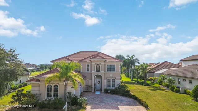 a view of a swimming pool with a garden