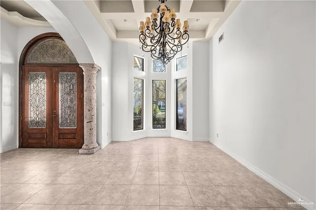 a view of a hallway with entryway