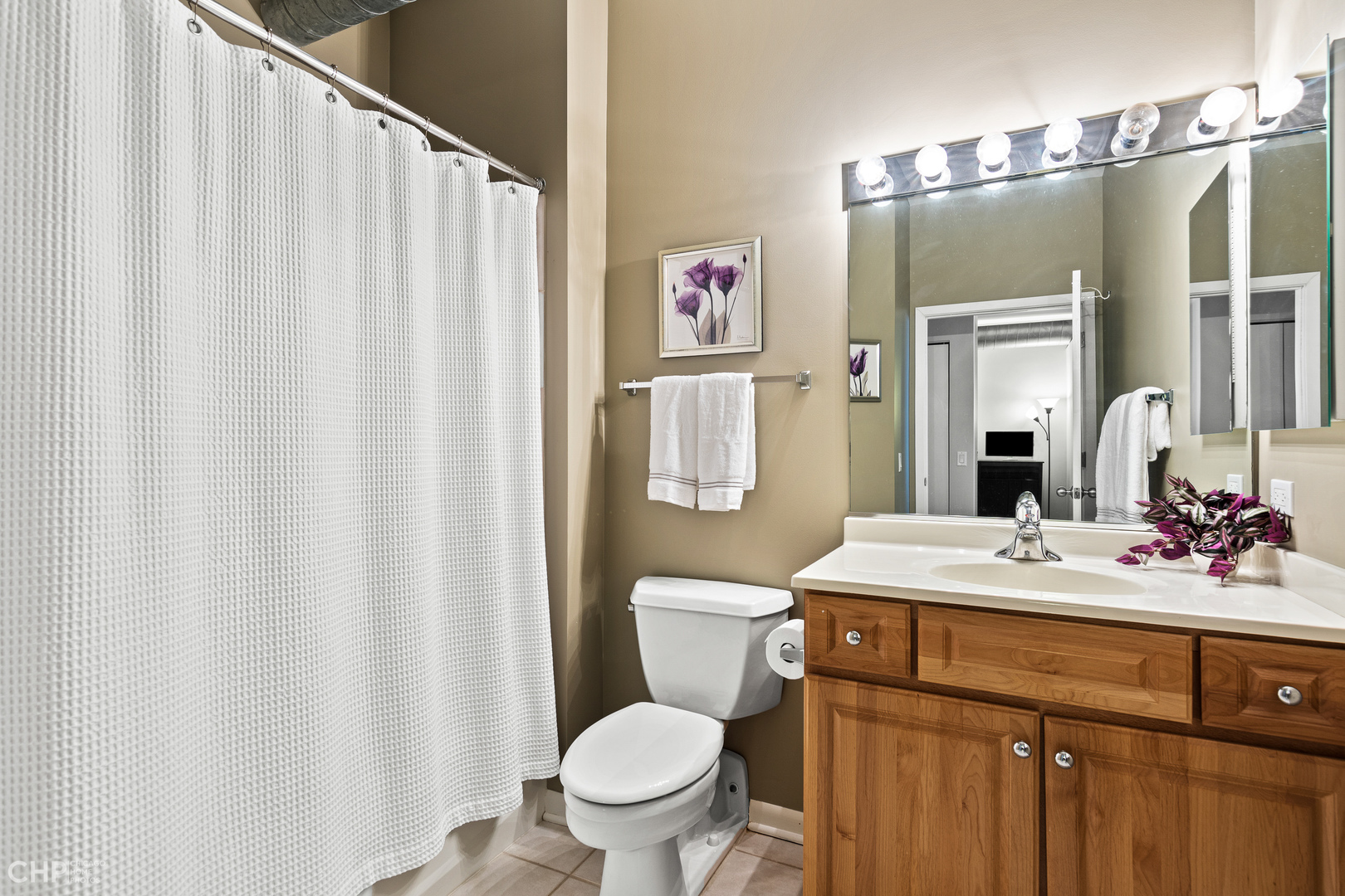 1200 West Monroe Street, Unit 805 Chicago, IL 60607 - Photo 15 of 18 a bathroom with a toilet sink and mirror