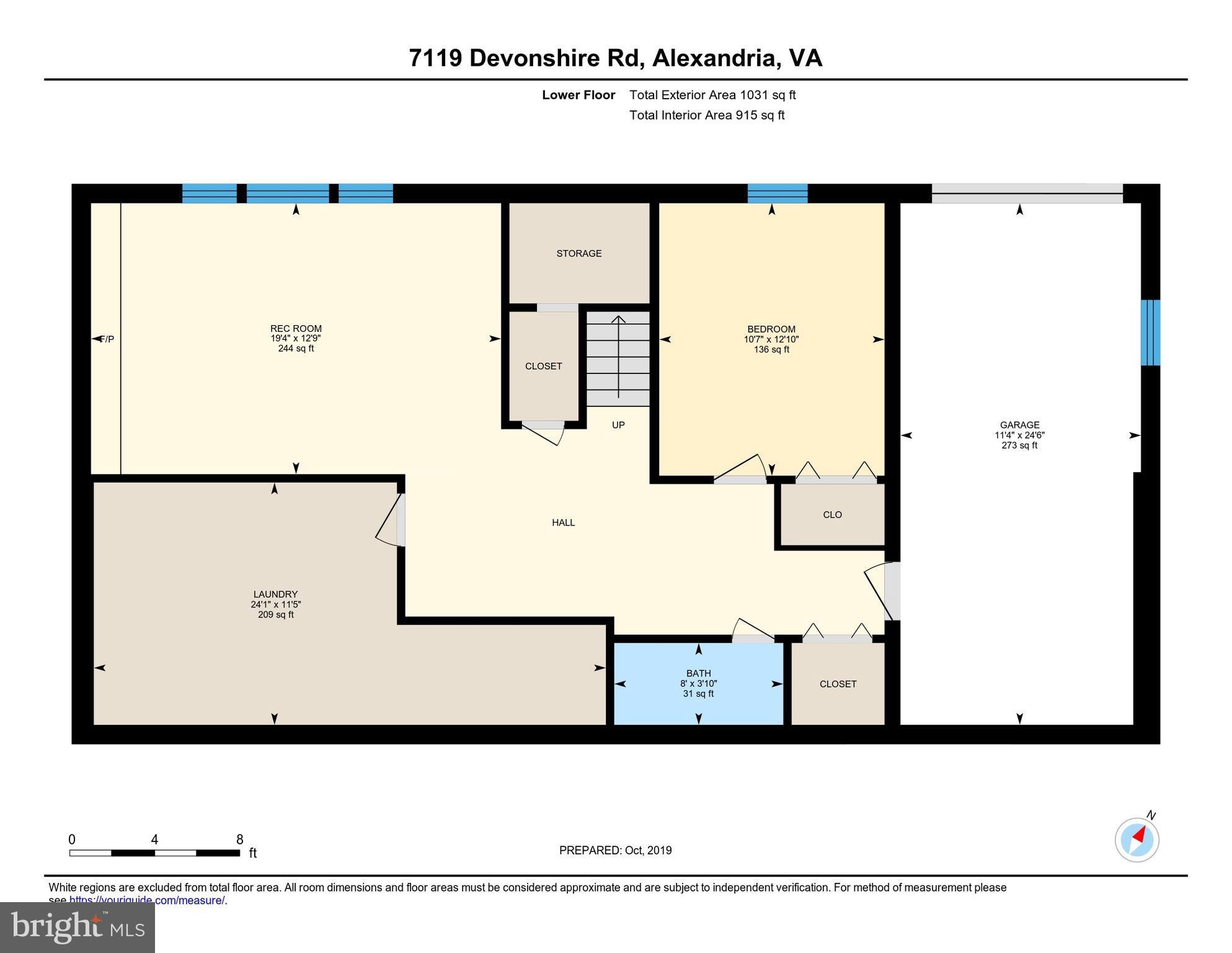 7119 Devonshire Road Alexandria, VA 22307 - Photo 37 of 37 Floor Plan, Lower level