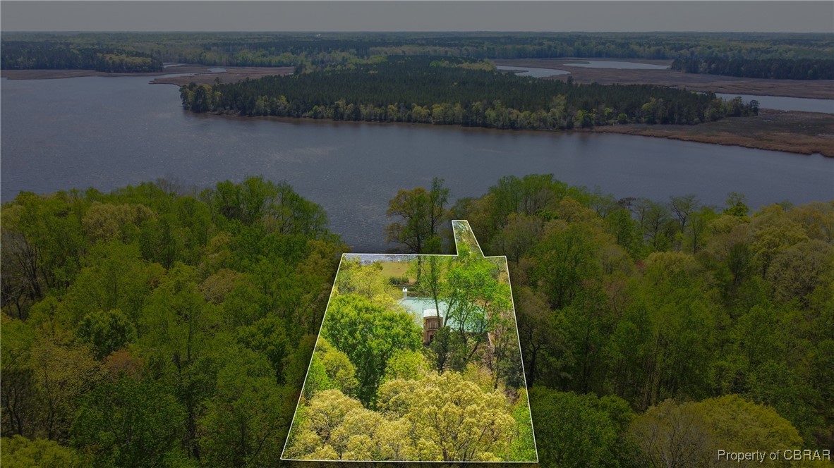 472 Deerchase Road Saluda, VA 23149 - Photo 41 of 47 Another drone view of homesite highlighted overlooking wide open Piankatank River