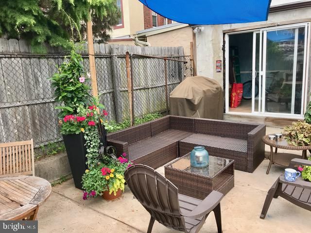 a front view of a house having patio