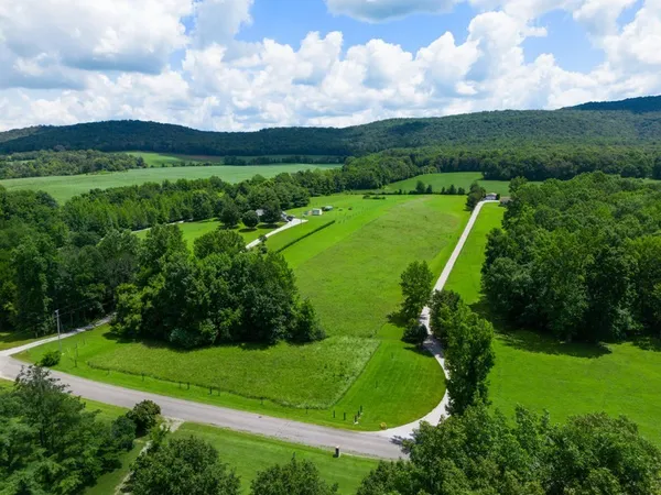 a view of a golf course with a garden