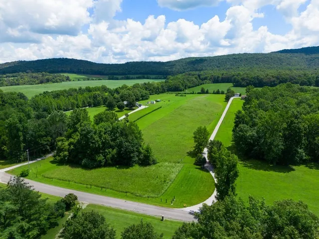 a view of a golf course with a garden