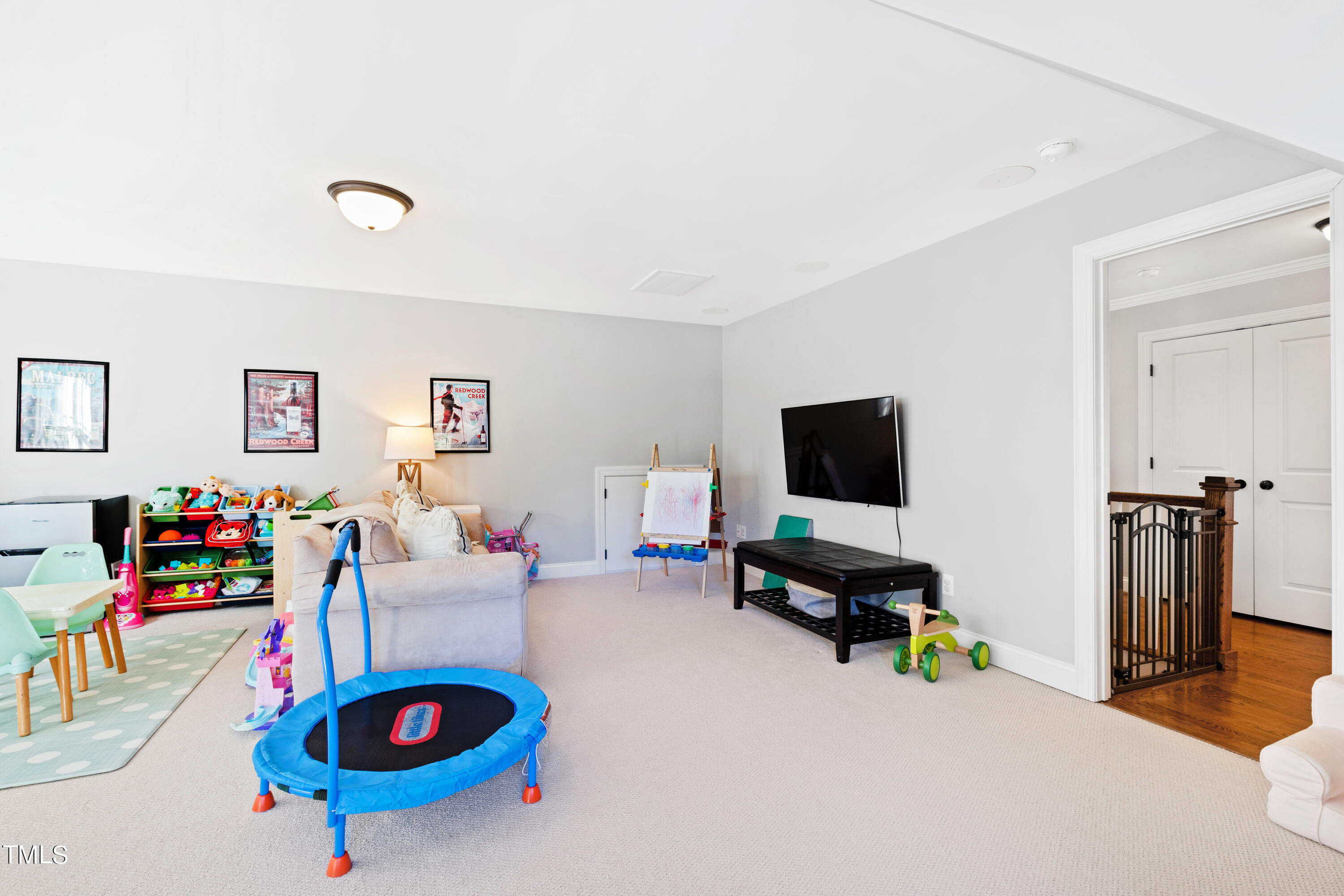6213 Blanche Drive Raleigh, NC 27607 - Photo 41 of 48 a living room with furniture and a flat screen tv