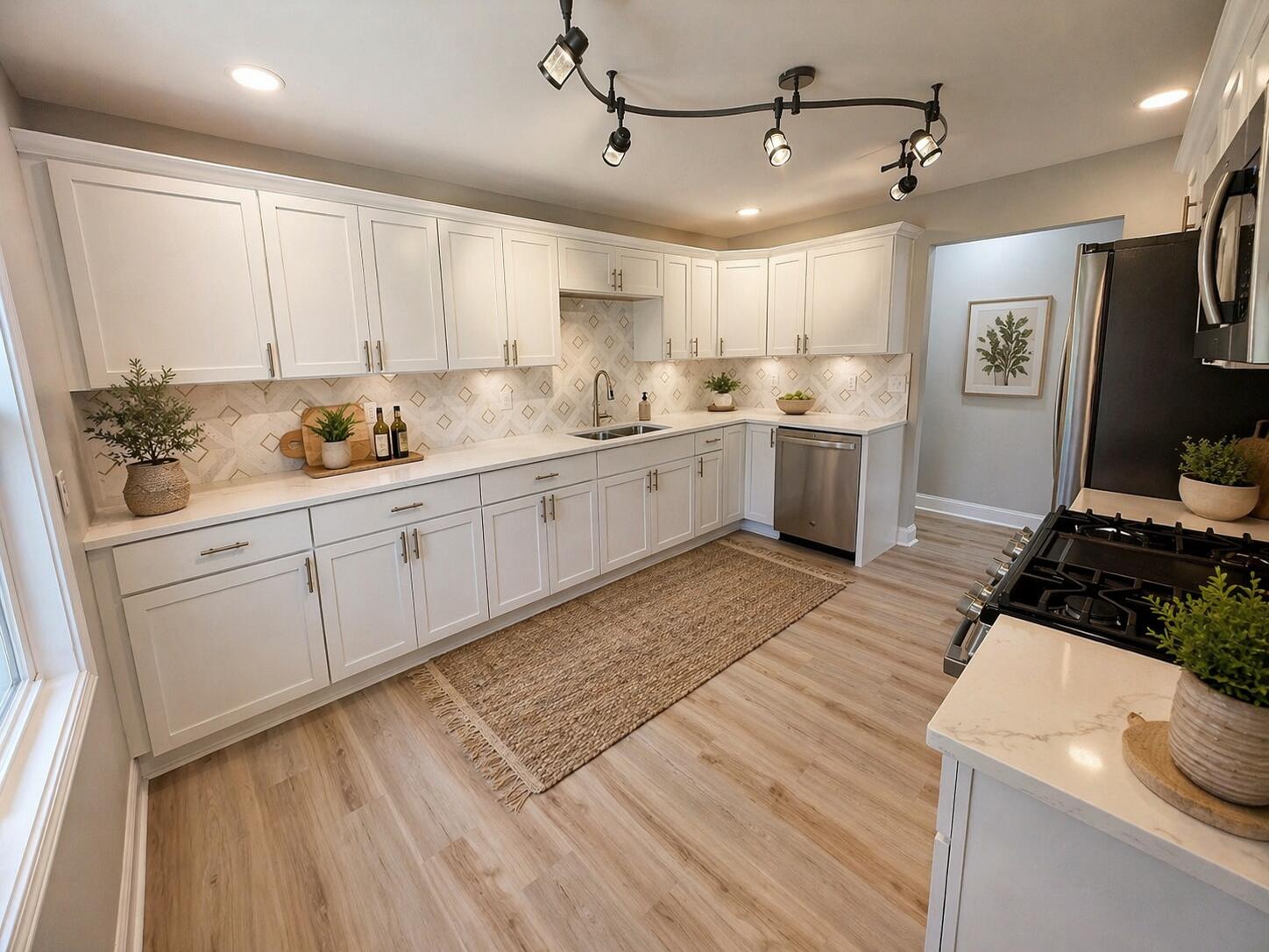 415 North Grand Boulevard Gary, IN 46403 - Photo 11 of 45 a kitchen with white cabinets and sink