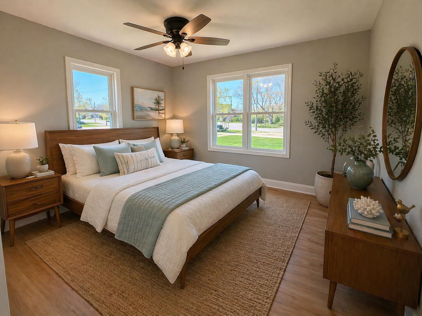 415 North Grand Boulevard Gary, IN 46403 - Photo 20 of 45 a bedroom with a large bed and windows