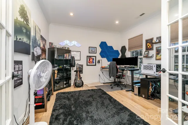 a room with musical instruments