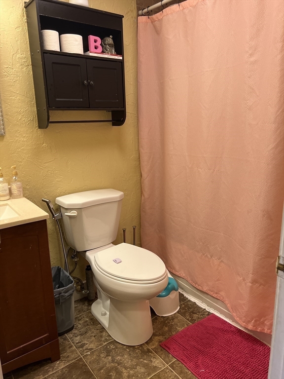 17 Federal Street, Unit 606 Worcester, MA 01608 - Photo 17 of 24 a bathroom with a toilet and a shower curtain