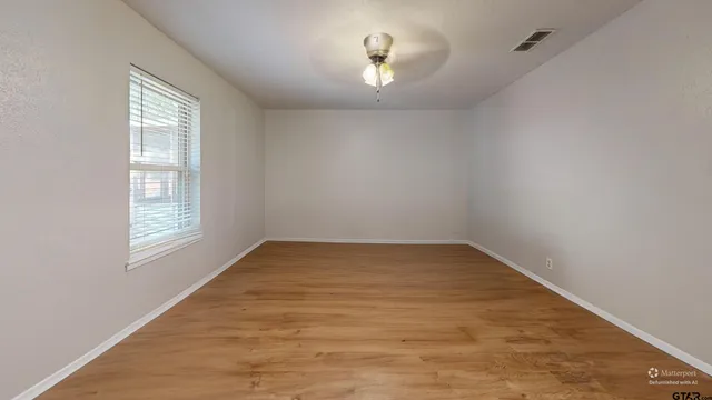 an empty room with a window
