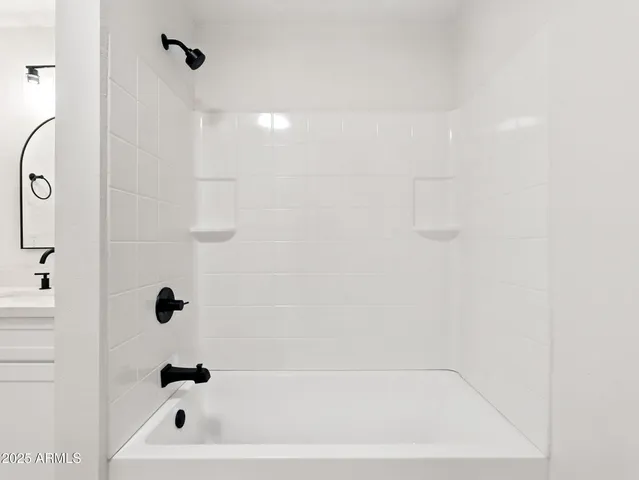 a bathroom with a tub