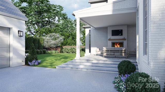 a house view with a garden space