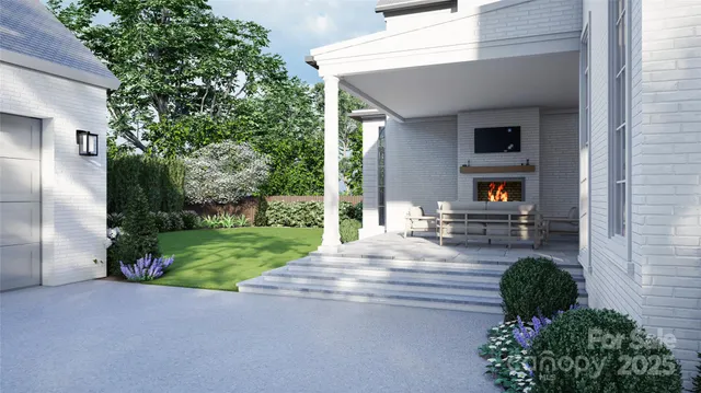 a house view with a garden space