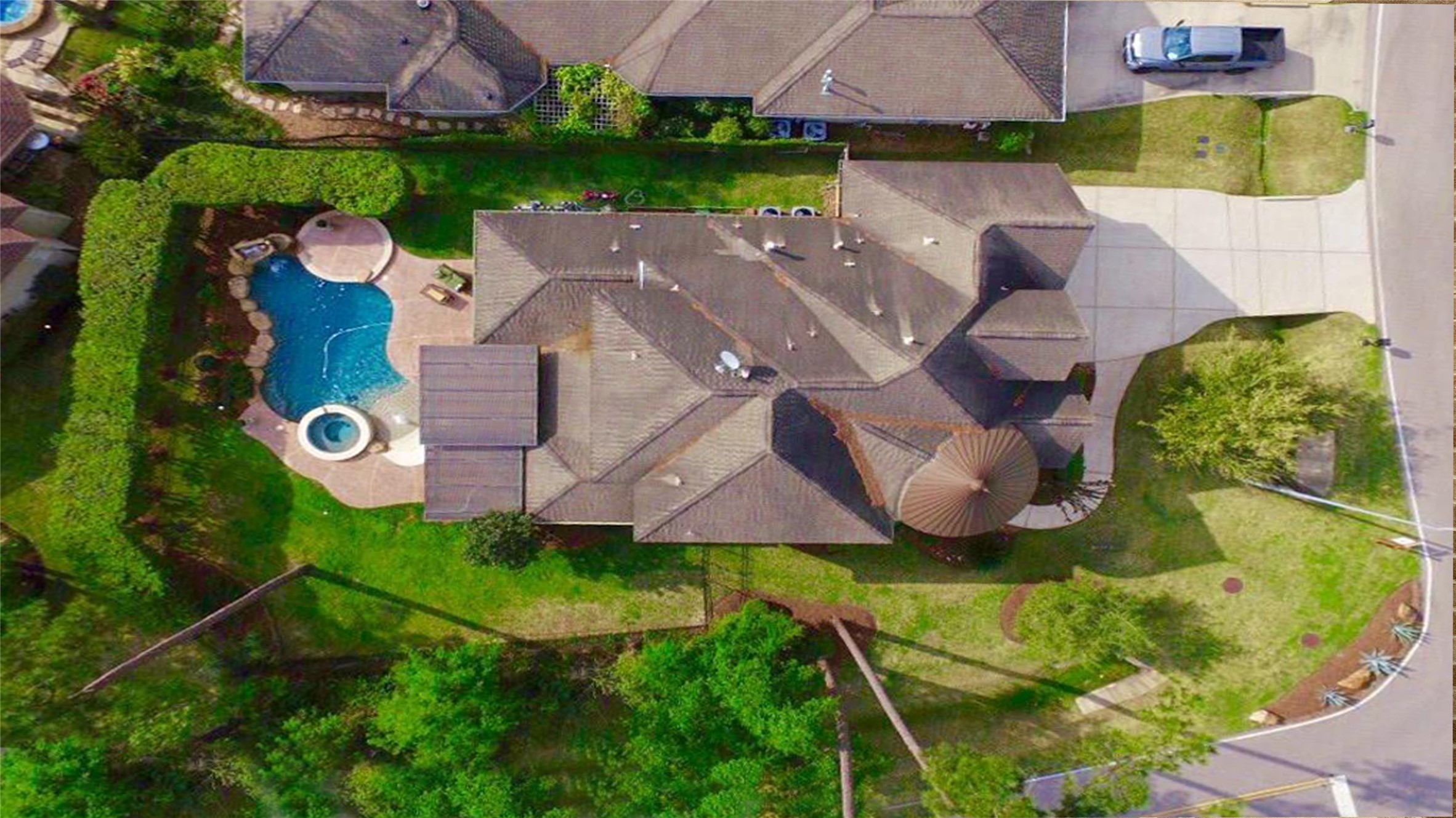 25207 Hideaway Run Drive Spring, TX 77389 - Photo 2 of 49 This 4 bedroom home has a pool & spa on a huge corner lot