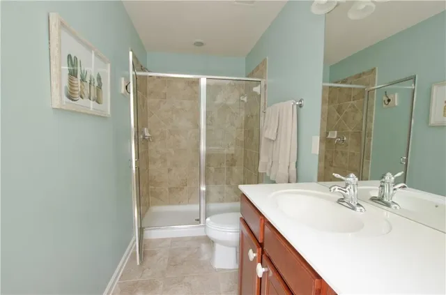 a bathroom with a shower