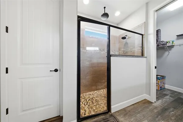 a bathroom with a shower