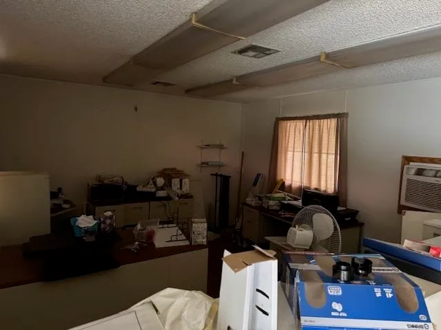 a room with furniture a window and gym equipment