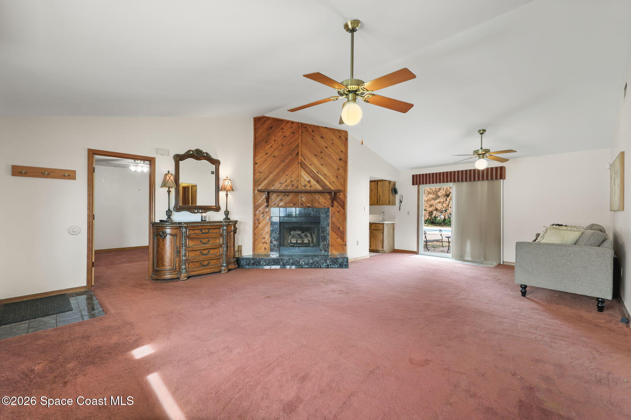 7256 Bright Avenue Cocoa, FL 32927 - Photo 4 of 29 Family room with fireplace
