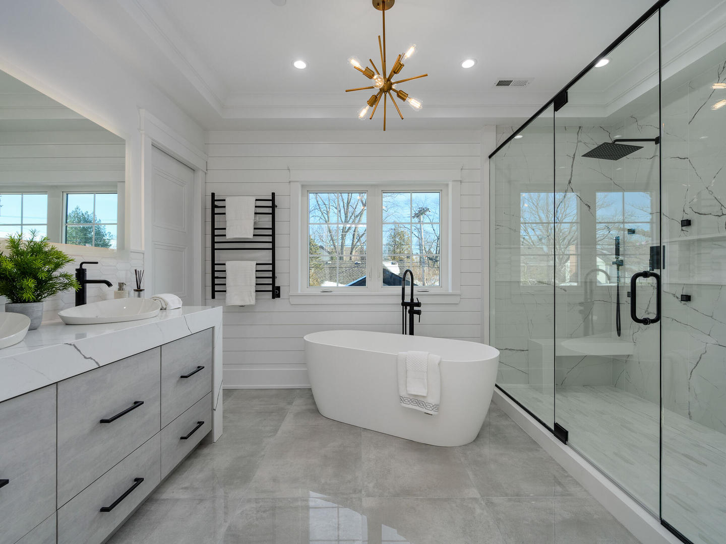 1115 South Delphia Avenue Park Ridge, IL 60068 - Photo 24 of 38 a spacious bathroom with a double vanity sink mirror and shower