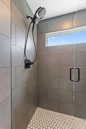 a bathroom with a shower