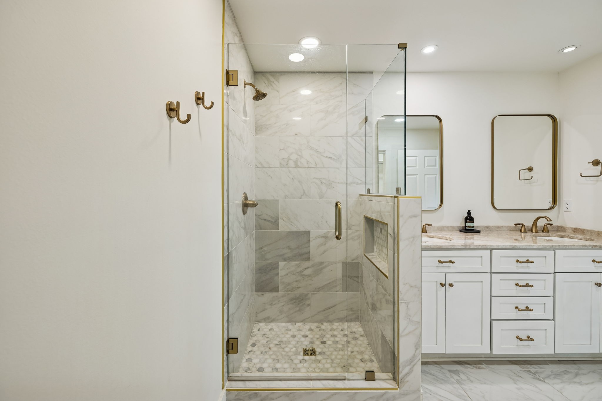 670 North Ridge Road Columbia, TN 38401 - Photo 17 of 45 a bathroom with a double vanity sink mirror and shower
